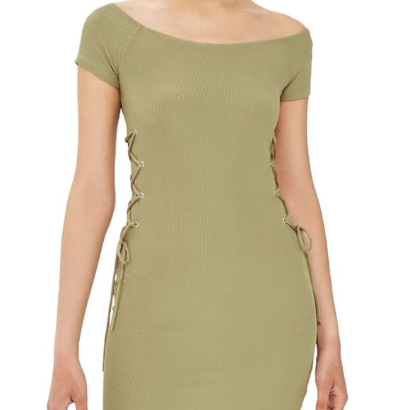 TOPSHOP LACE UP SIDE BODY CON DRESS - Picture 2 of 3